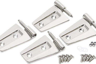 Kentrol 07 18 Jeep Wrangler JK Door Hinge Set 4 Pieces 2 Polished Silver Exterior Styling
