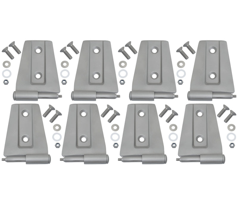 Kentrol 07 18 Jeep Wrangler JK Door Hinge Set 8 Pieces 4 Bare Grey Exterior Styling