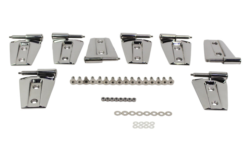 Kentrol 07 18 Jeep Wrangler JK Door Hinge Set 8 Pieces 4 Polished Silver Exterior Styling