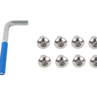 Kentrol 07 18 Jeep Wrangler JK OEM Anti Theft Door Nuts 4 Polished Silver Exterior Styling