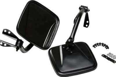 Kentrol 55-86 Jeep CJ Mirror Kit Pair- Powdercoat Black - Exterior Styling