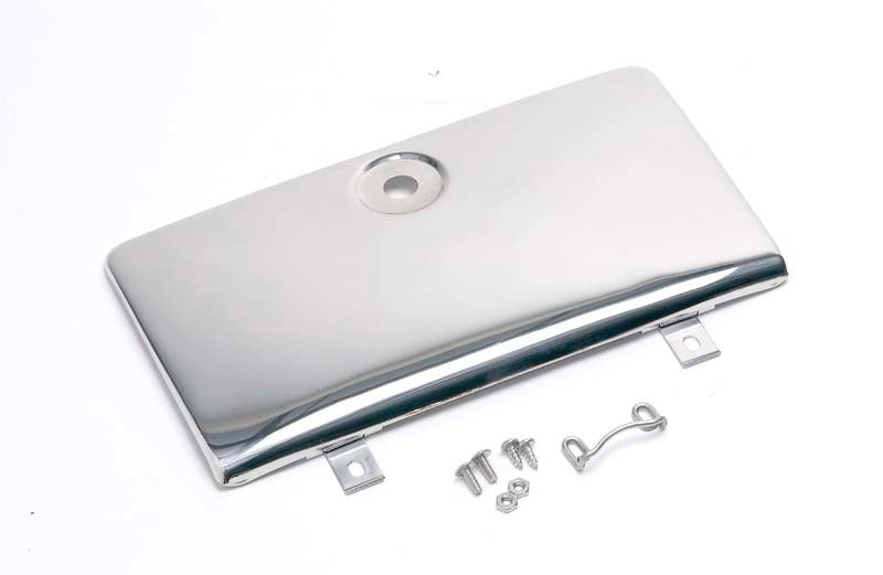 Kentrol 72-86 Jeep CJ Glove Box Door Use with OE Key Lock - Polished Silver - Interior Accessories