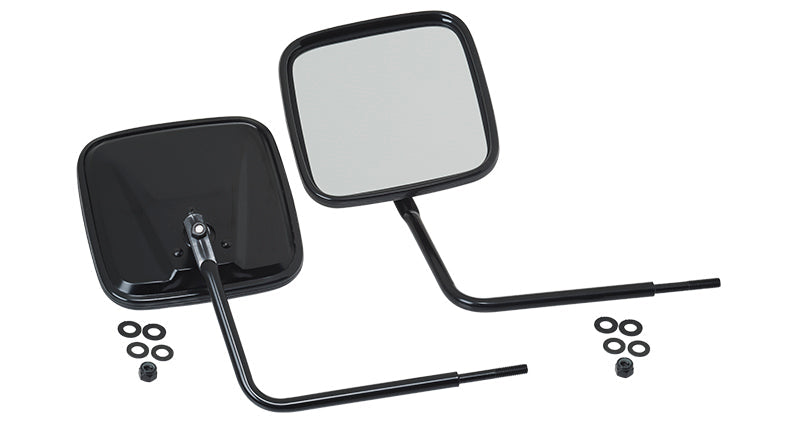 Kentrol 76-18 JEEP CJ/Wrangler YJ/TJ/JK Outback Mirrors Pair - Powdercoat Black - Exterior Styling