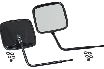 Kentrol 76-18 JEEP CJ/Wrangler YJ/TJ/JK Outback Mirrors Pair - Powdercoat Black - Exterior Styling
