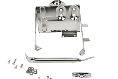 Kentrol 76-86 Jeep CJ Battery Tray with support arm - Polished Silver - Batteries Starting & Charging