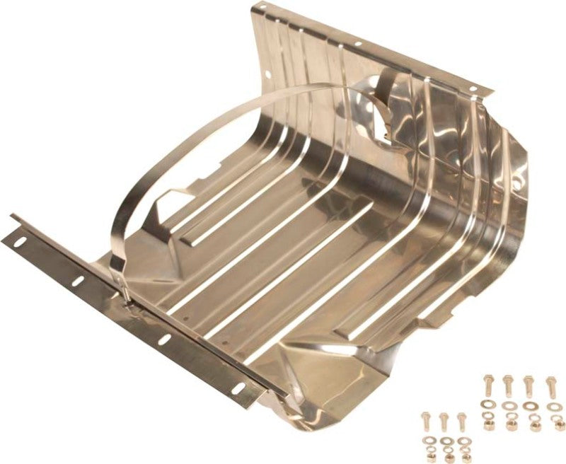 Kentrol 76 90 Jeep CJ/Wrangler YJ Gas Tank Skid Plate with strap Polished Silver Body Armor & Protection