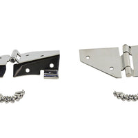 Kentrol 76-95 Jeep CJ/Wrangler YJ Windshield Hinge No Mirror Holes Pair - Polished Silver - Exterior Styling