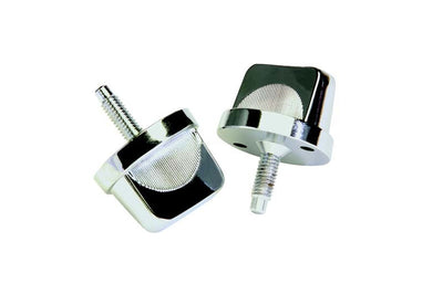 Kentrol 76-95 Jeep CJ/Wrangler YJ Windshield Knobs Pair - Polished Silver - Exterior Styling