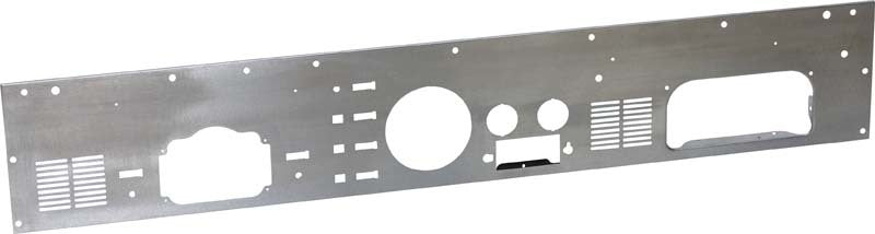 Kentrol 77-86 Jeep CJ Dash Panel (with radio opening) Brushed Silver - Interior Accessories