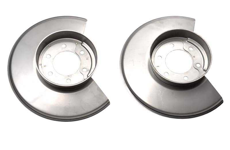 Kentrol 78-86 Jeep CJ Disc Brake Dust Cover Pair - Polished Silver - Brakes Rotors & Pads
