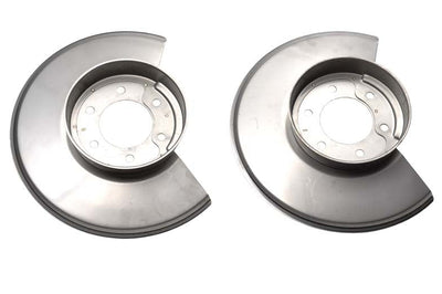 Kentrol 78-86 Jeep CJ Disc Brake Dust Cover Pair - Polished Silver - Brakes Rotors & Pads