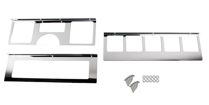 Kentrol 87-95 Jeep Wrangler YJ Dash Overlay Set (3 pieces) - Polished Silver - Interior Accessories