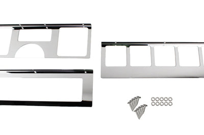 Kentrol 87-95 Jeep Wrangler YJ Dash Overlay Set (3 pieces) - Polished Silver - Interior Accessories