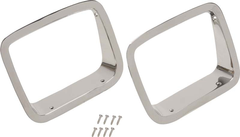 Kentrol 87 95 Jeep Wrangler YJ Headlight Bezels Pair Polished Silver Lights