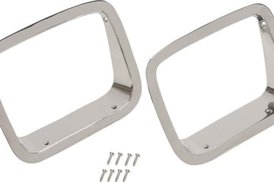 Kentrol 87 95 Jeep Wrangler YJ Headlight Bezels Pair Polished Silver Lights