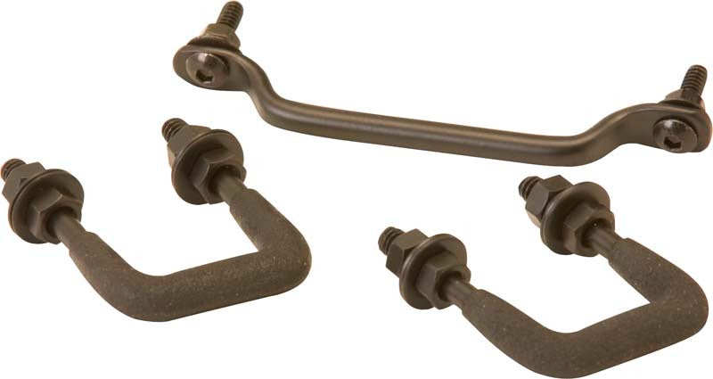 Kentrol 87 95 Jeep Wrangler YJ Windshield Tie Down Kit Powdercoat Black Exterior Styling