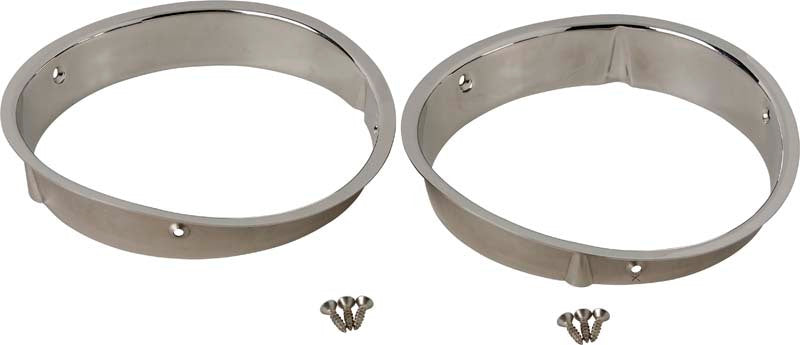 Kentrol 97 06 Jeep Wrangler TJ Headlight Bezels Pair Polished Silver Lights