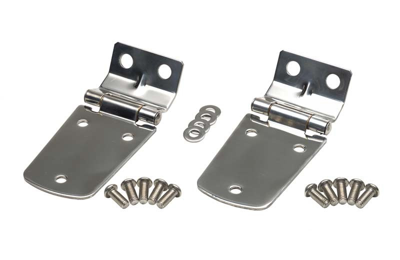 Kentrol 97 06 Jeep Wrangler TJ Hood Hinge Pair Polished Silver Exterior Styling