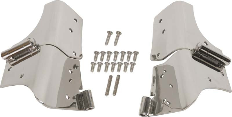 Kentrol 97 06 Jeep Wrangler TJ Windshield Hinge Pair Polished Silver Exterior Styling