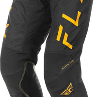 FLY RACING Kinetic Center Pants Ca/Ny Black/Gold Sz 30