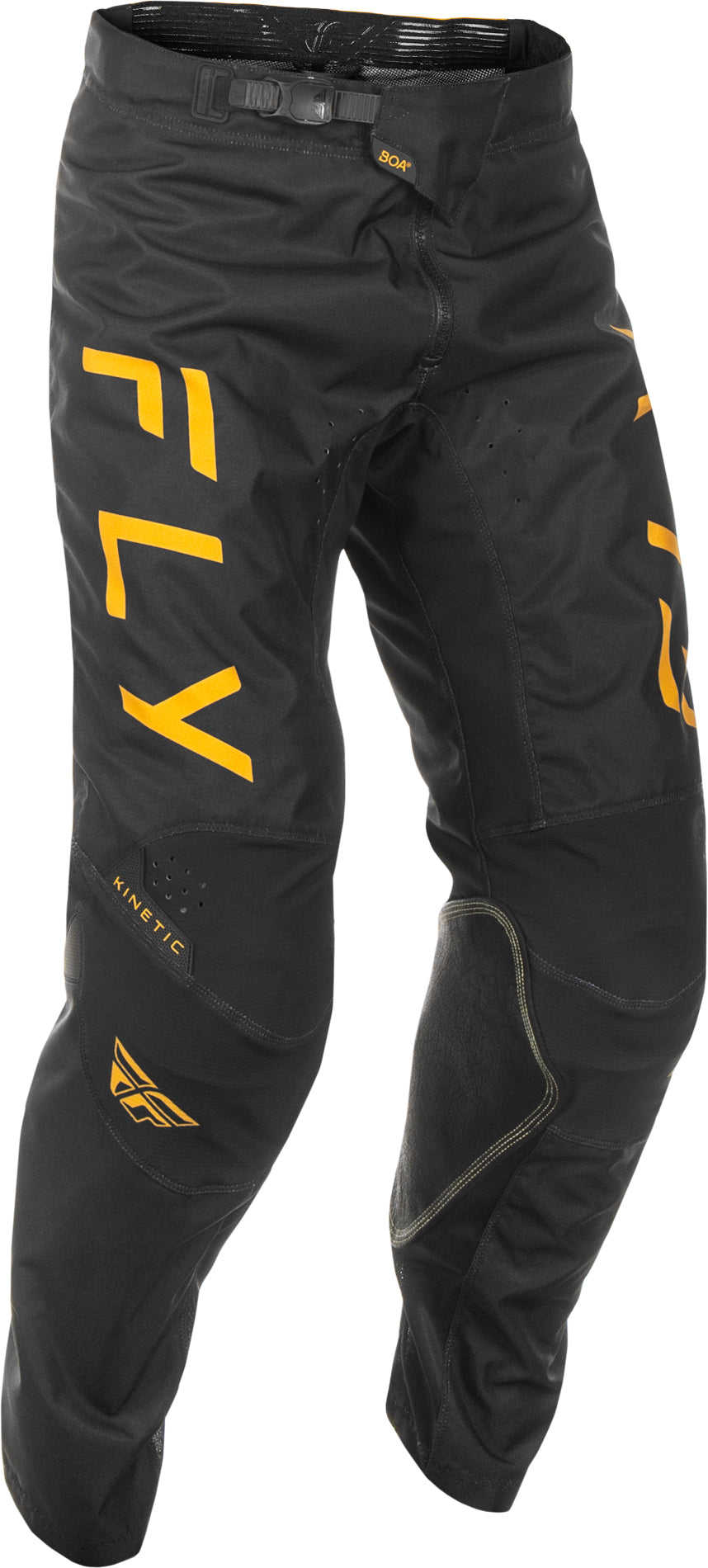 FLY RACING Kinetic Center Pants Ca/Ny Black/Gold Sz 40