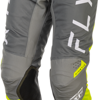 FLY RACING Kinetic Mesh Center Pants Grey/White/Hi Vis Sz 28