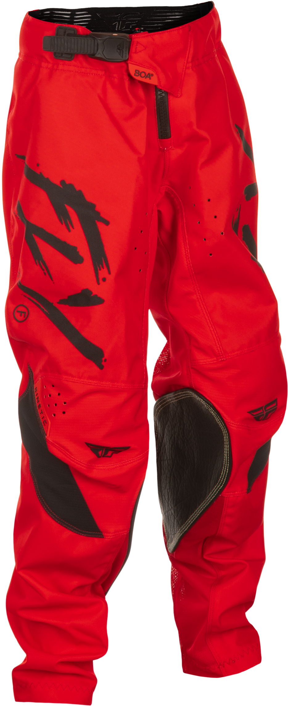 FLY RACING Kinetic Stoke Pant Ca/Ny Red/Black Sz 18