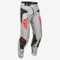 FLY RACING Kinetic Sym Pants Ca/Ny Light Grey/Red/Black Sz 30