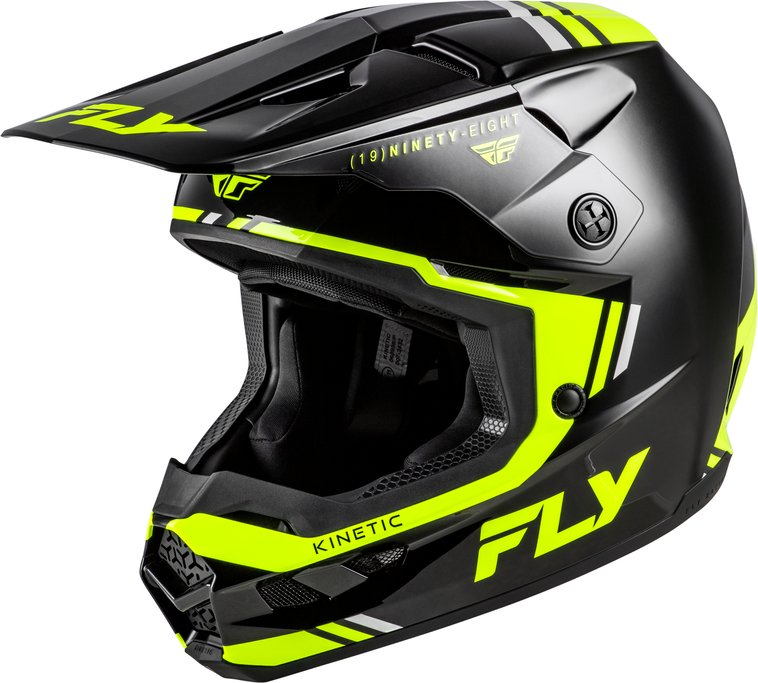 FLY RACING Kinetic Verdict Helmet Black/Hi Vis/Grey Lg