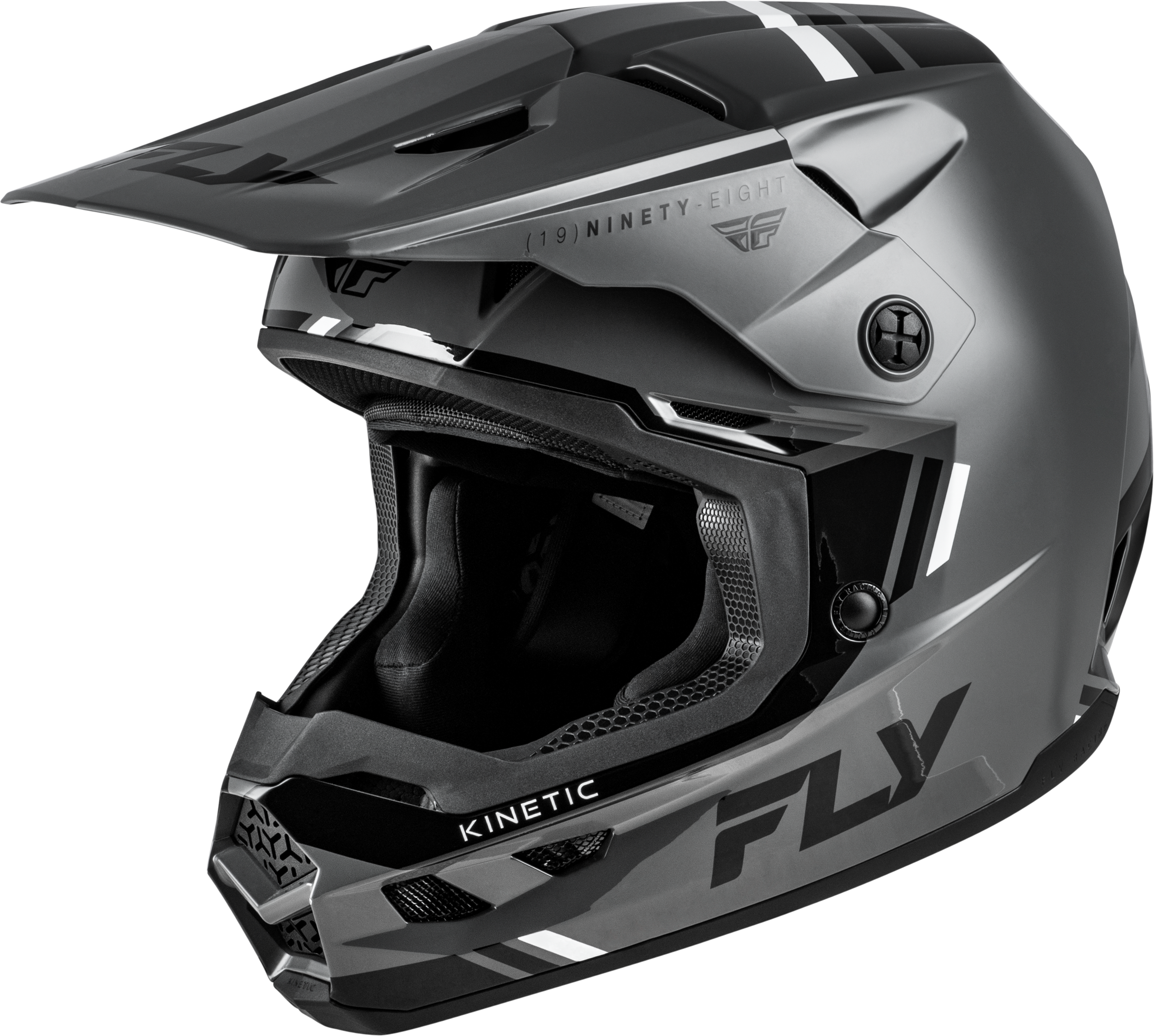 FLY RACING Kinetic Verdict Helmet Grey/Black/White Lg