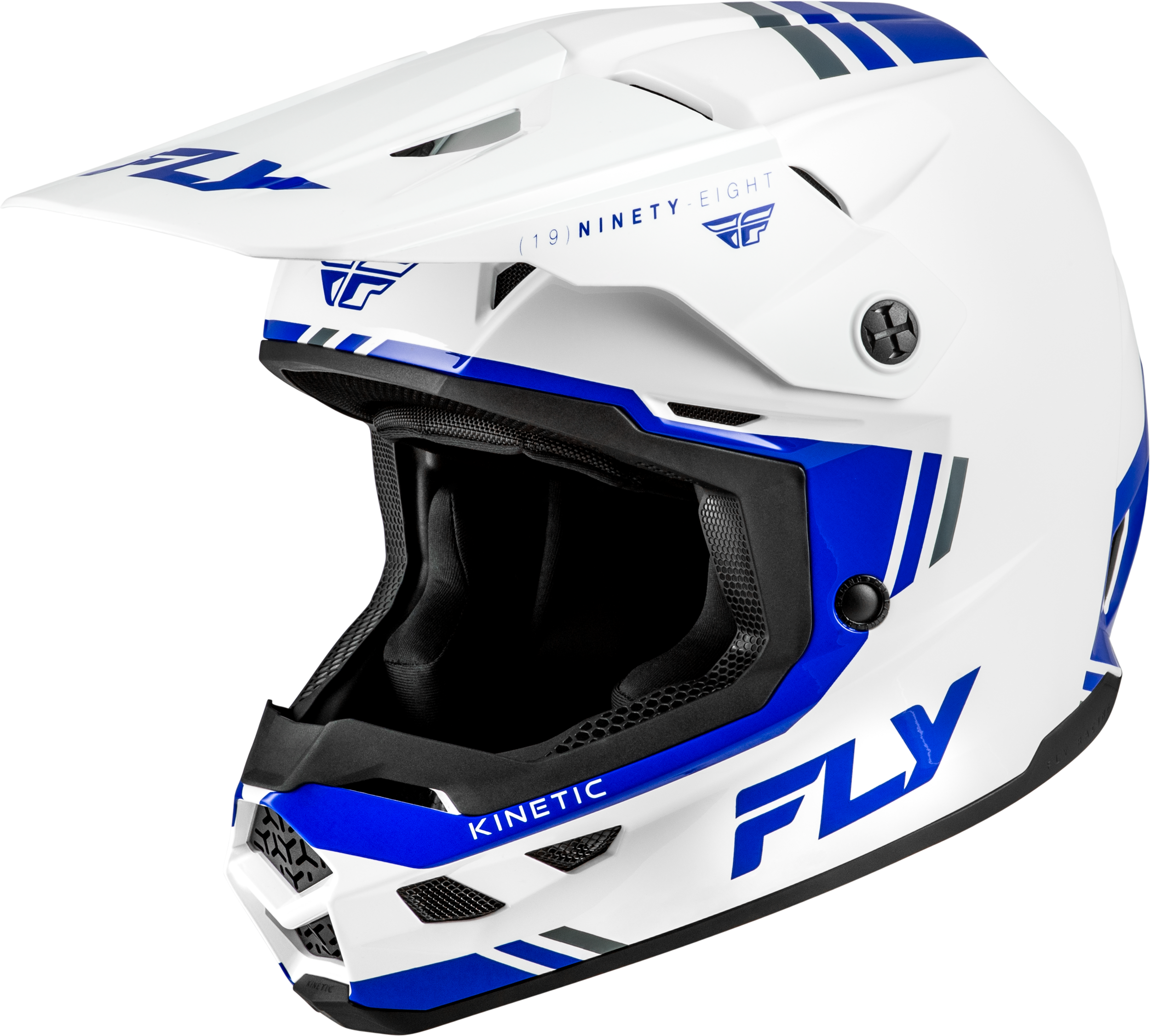 FLY RACING Kinetic Verdict Helmet White/Blue/Grey Sm