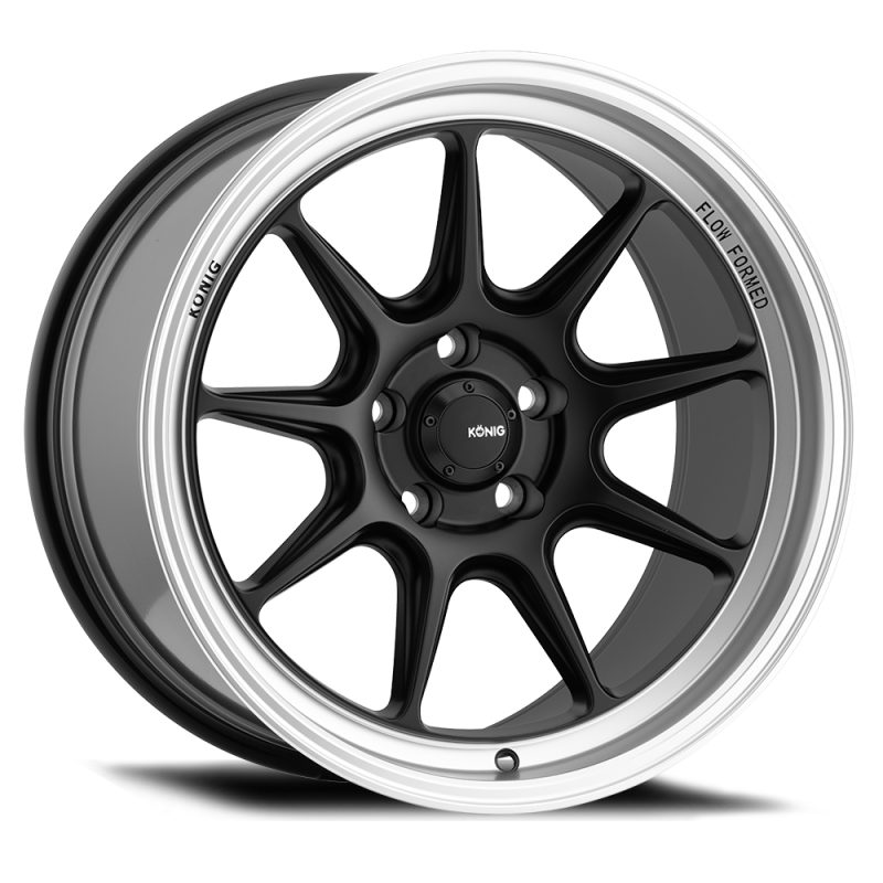 Konig Countergram 18x8.5 5x108 ET43 Matte Black / Machined Lip - Wheels