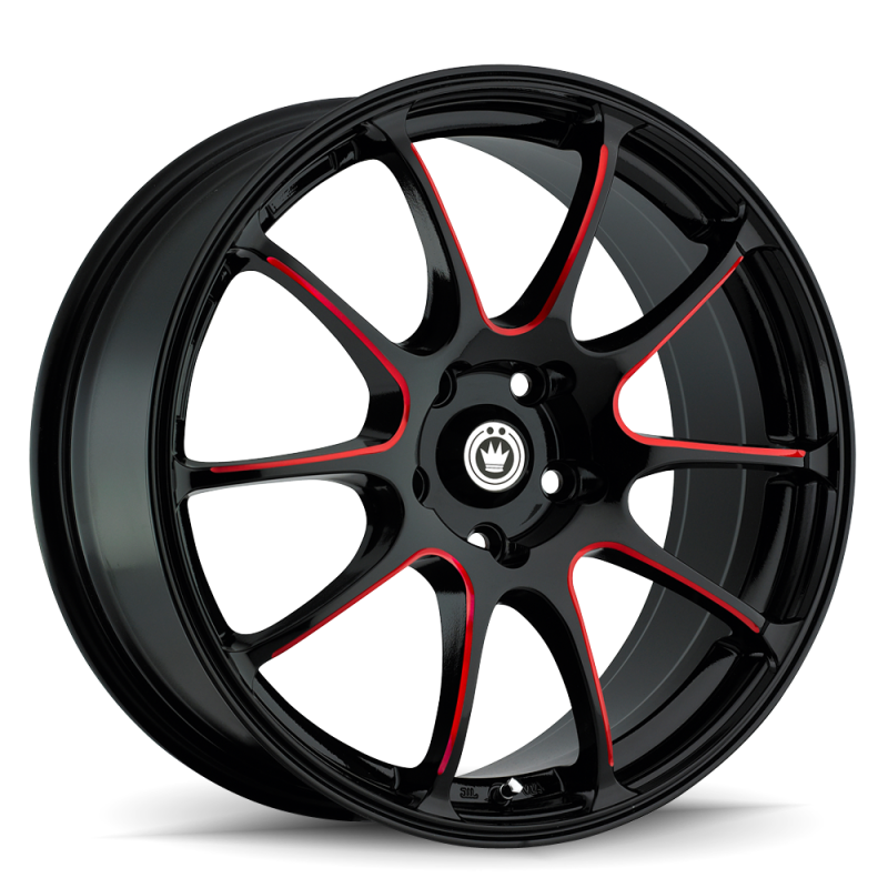 Konig Illusion 17x7 5x114.3 ET40 Black/Ball Cut Red - Wheels