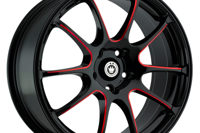 Konig Illusion 17x7 5x114.3 ET40 Black/Ball Cut Red - Wheels