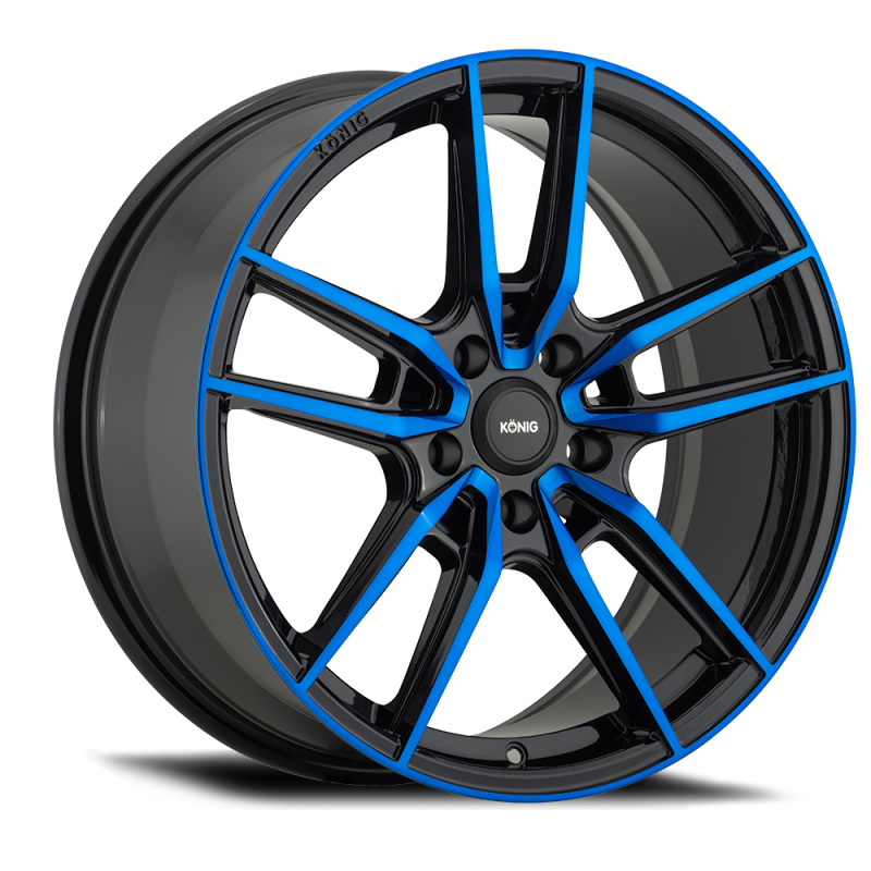 Konig Myth 18x8 5x108 ET43 Gloss Black w/ Blue Tinted Clearcoat - Wheels
