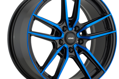 Konig Myth 18x8 5x108 ET43 Gloss Black w/ Blue Tinted Clearcoat - Wheels