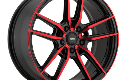 Konig Myth 18x8 5x112 ET43 Gloss Black w/ Red Tinted Clearcoat - Wheels