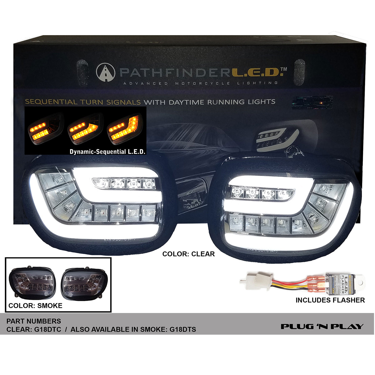 PATHFINDER Led Front Turn Signal Kit Dynamic Sequential Smoke