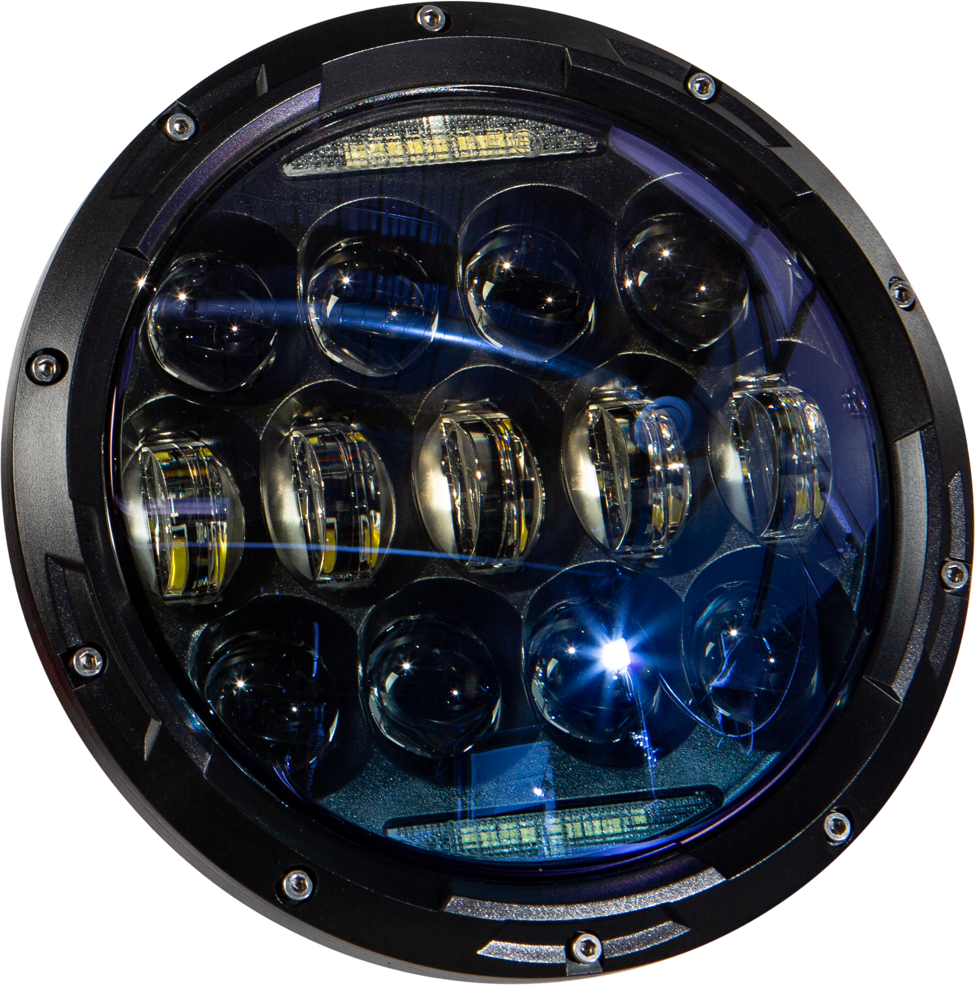 Harddrive Led Headlight 7’’ 90w Black 3500/2400 Lumens - White - Products