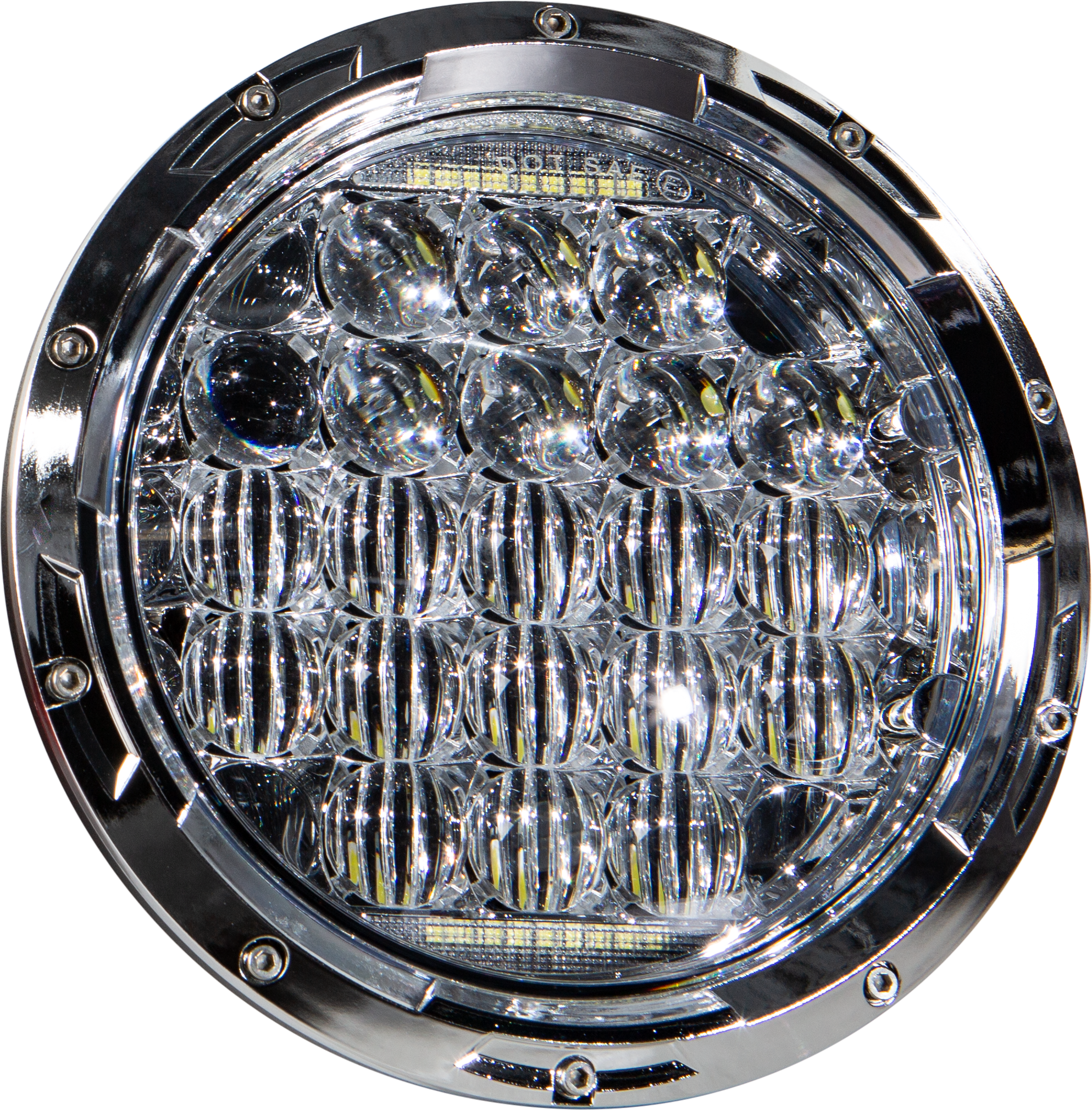 Harddrive Led Headlight 7’’ 90w Chrome 3500/2400 Lumens - Products