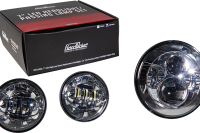 Harddrive Led Headlight/passing Lamp Set Chrome - Products