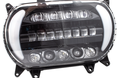 Letric Lighting Co Led Sharktooth W/ Turns Blk/chr Fltr `15-up - Harddrive Products