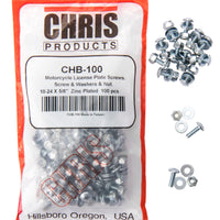 Chris Products License Plate Fasteners 100/pk 100 Pack - Harddrive