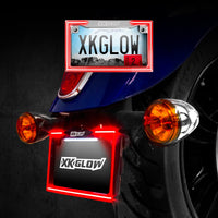 Xk Glow License Plate Frame Light With Turn Signal Chrome - Black - Harddrive Products