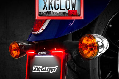 Xk Glow License Plate Frame Light With Turn Signal Chrome - Harddrive Products