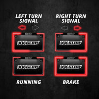 Xk Glow License Plate Frame Light With Turn Signal Chrome - Black - Harddrive Products