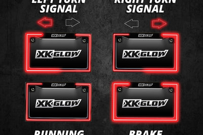 Xk Glow License Plate Frame Light With Turn Signal Chrome - Harddrive Products