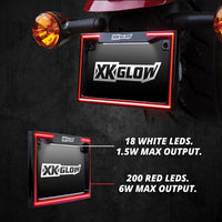 Xk Glow License Plate Frame Light With Turn Signal Chrome - Black - Harddrive Products