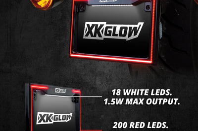 Xk Glow License Plate Frame Light With Turn Signal Chrome - Harddrive Products