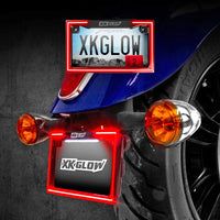 Xk Glow License Plate Frame Light With Turn Signal Chrome - Black - Harddrive Products